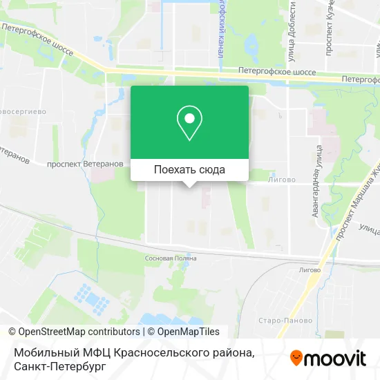 Карта Мобильный МФЦ Красносельского района