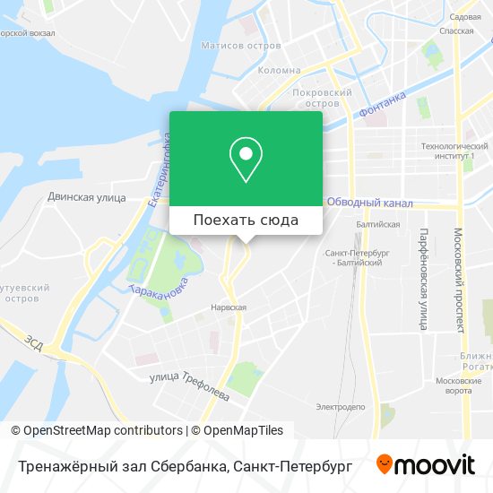 Карта Тренажёрный зал Сбербанка