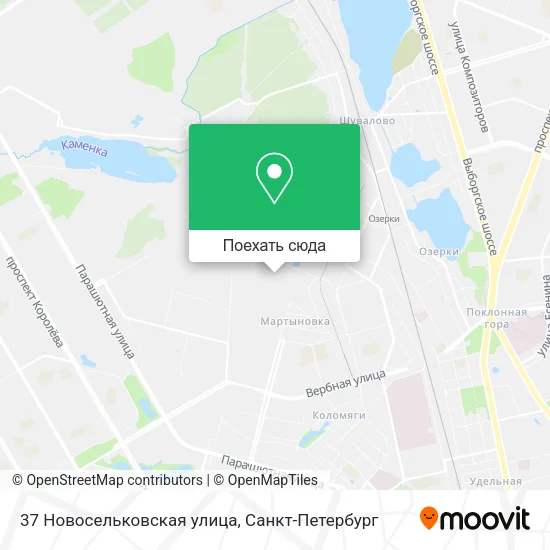 Карта 37 Новосельковская улица