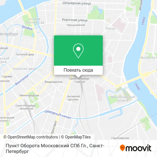 Карта Пункт Оборота Московский СПб Гл.
