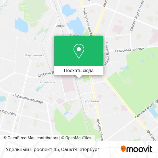 Карта Удельный Проспект 45