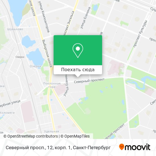 Карта Северный просп., 12, корп. 1