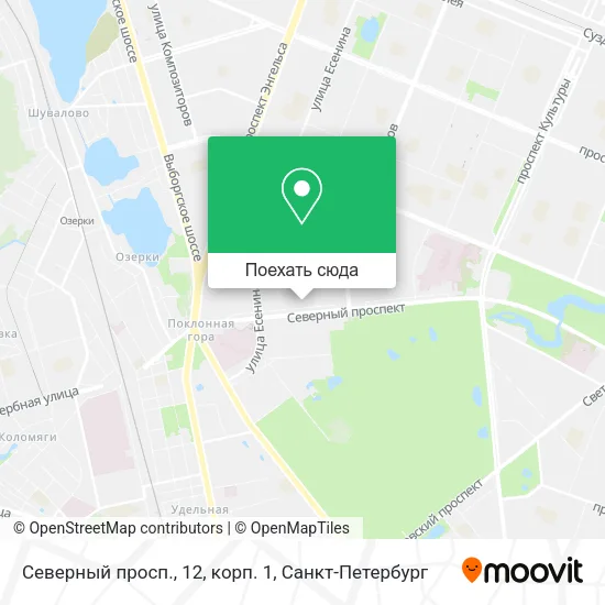 Карта Северный просп., 12, корп. 1
