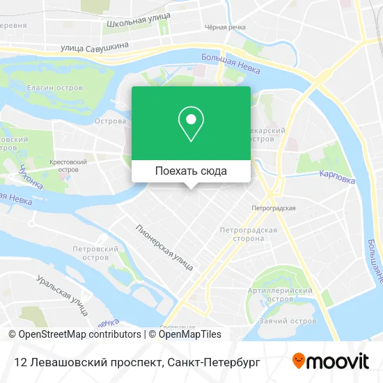 Карта 12 Левашовский проспект