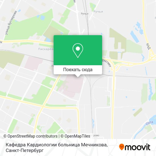 Карта Кафедра Кардиологии больница Мечникова
