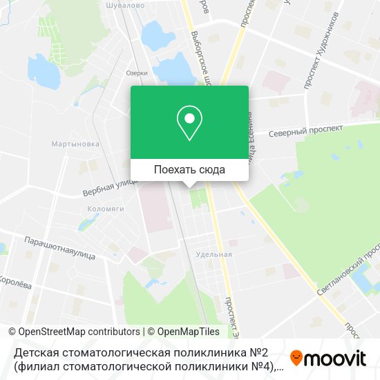Карта Детская стоматологическая поликлиника №2 (филиал стоматологической поликлиники №4)