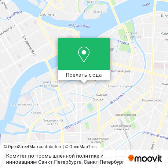 Карта Комитет по промышленной политике и инновациям Санкт-Петербурга