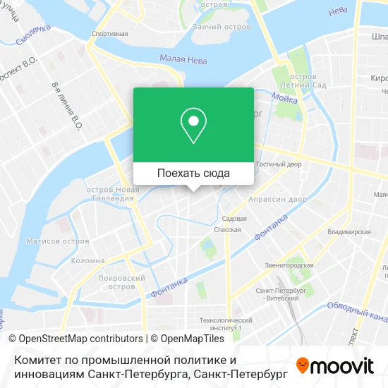 Карта Комитет по промышленной политике и инновациям Санкт-Петербурга