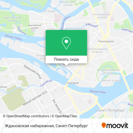 Карта Ждановская набережная