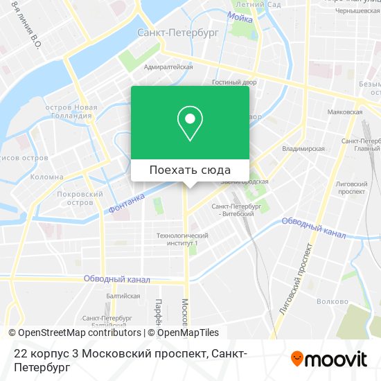 Карта 22 корпус 3 Московский проспект