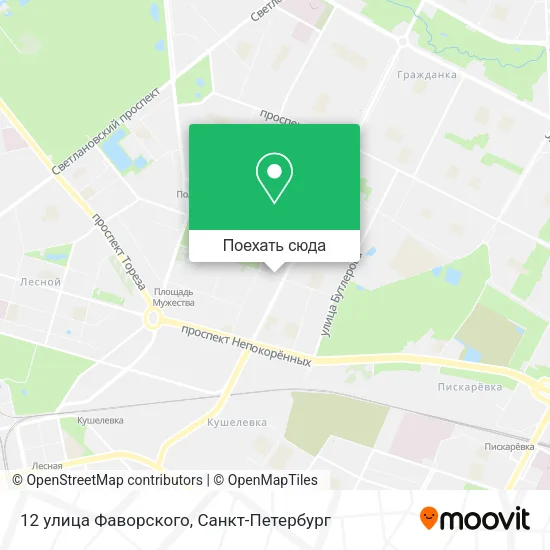 Карта 12 улица Фаворского