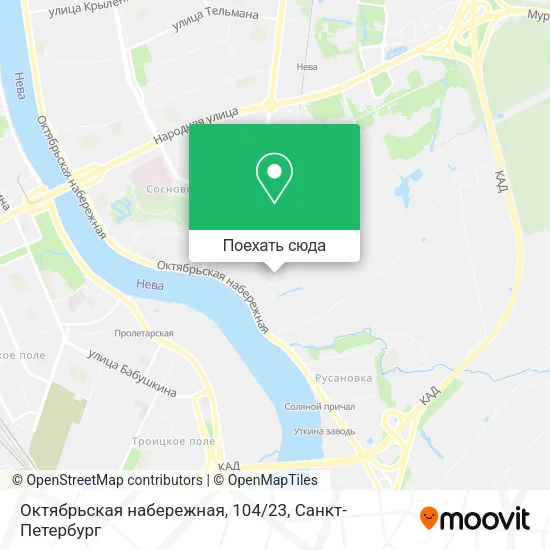 Карта Октябрьская набережная, 104/23