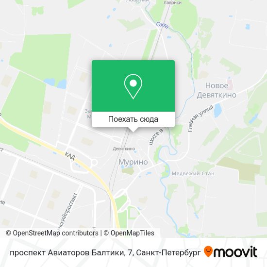 Карта проспект Авиаторов Балтики, 7