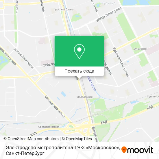 Карта Электродепо метрополитена ТЧ-3 «Московское»