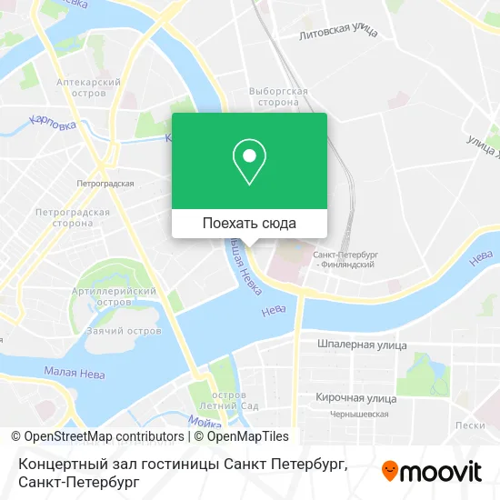Карта Концертный зал гостиницы Санкт Петербург
