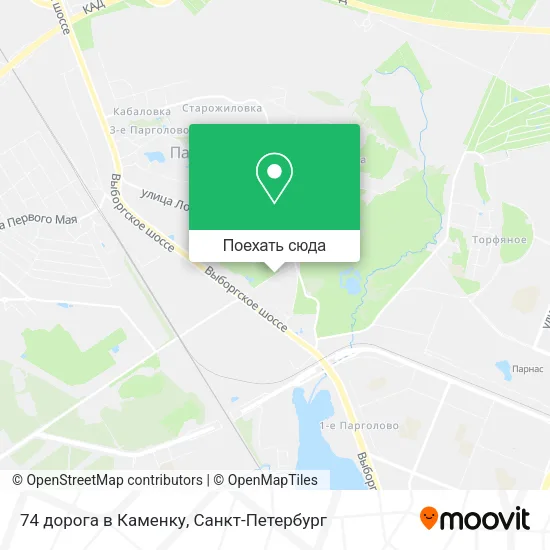 Карта 74 дорога в Каменку