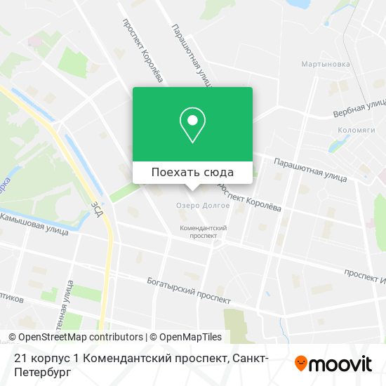 Карта 21 корпус 1 Комендантский проспект