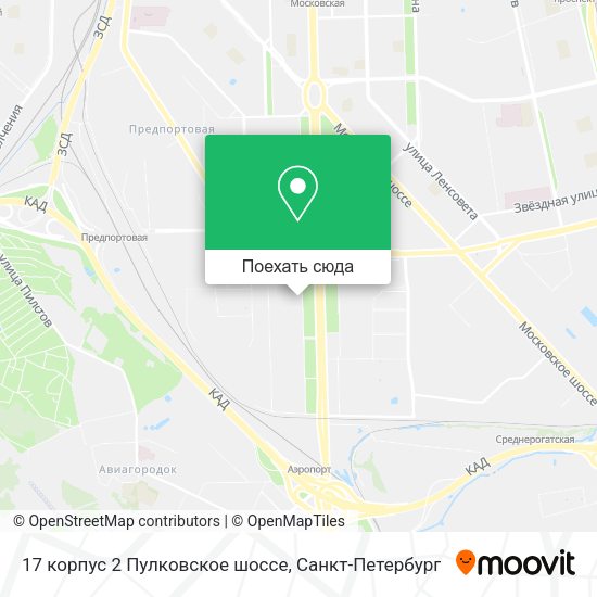 Карта 17 корпус 2 Пулковское шоссе