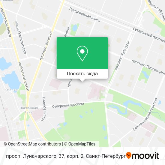 Карта просп. Луначарского, 37, корп. 2