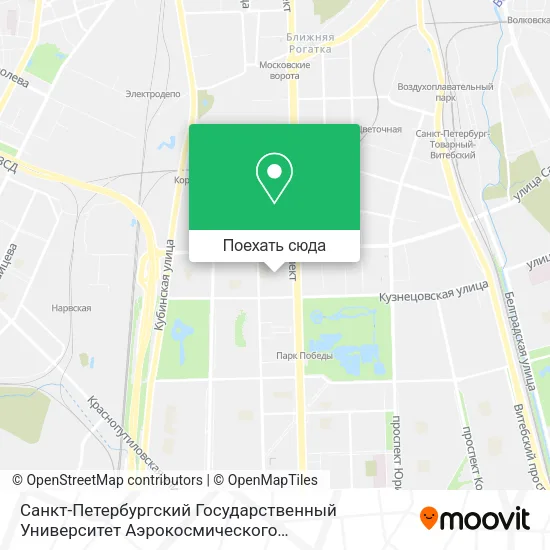 Карта Санкт-Петербургский Государственный Университет Аэрокосмического Приборостроения (ФСПО)