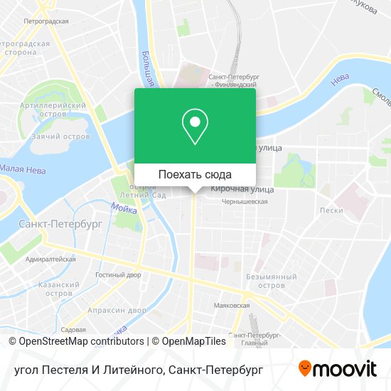 Карта угол Пестеля И Литейного
