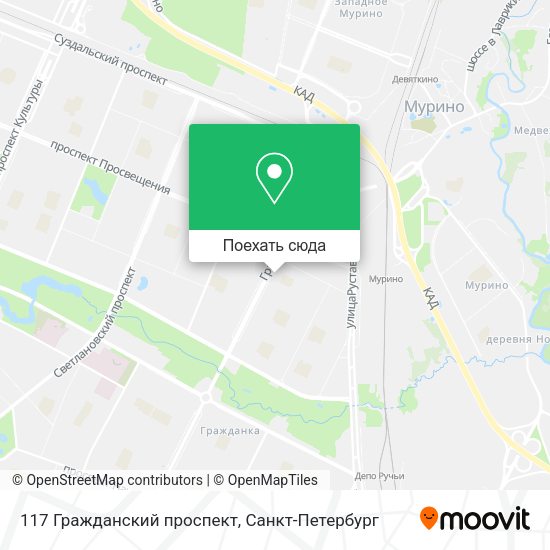Карта 117 Гражданский проспект