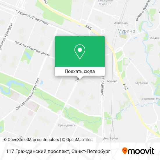 Карта 117 Гражданский проспект