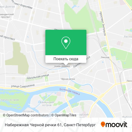 Карта Набережная Черной речки 61