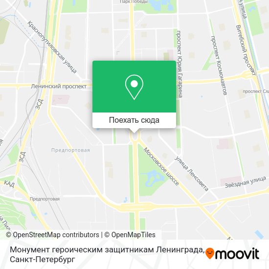 Карта Монумент героическим защитникам Ленинграда