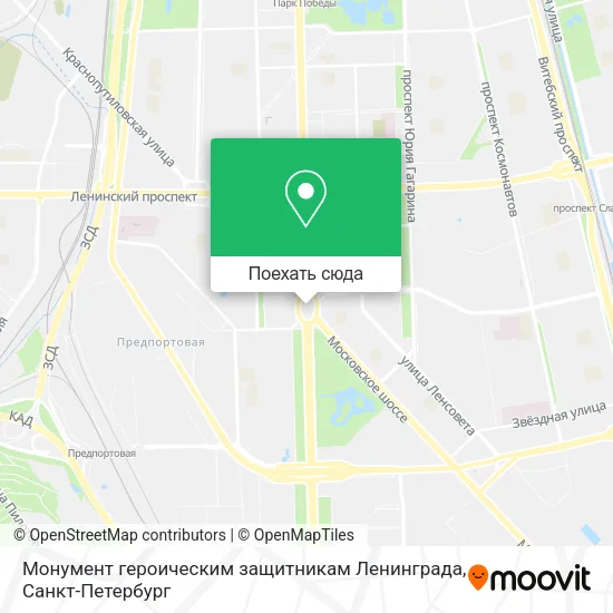 Карта Монумент героическим защитникам Ленинграда