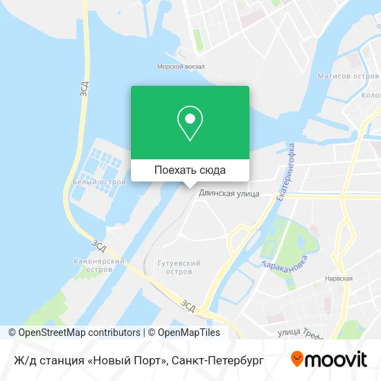 Карта Ж/д станция «Новый Порт»