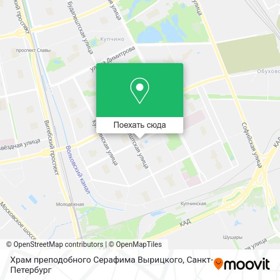 Карта Храм преподобного Серафима Вырицкого