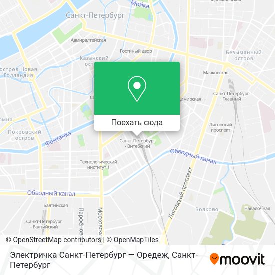 Карта Электричка Санкт-Петербург — Оредеж