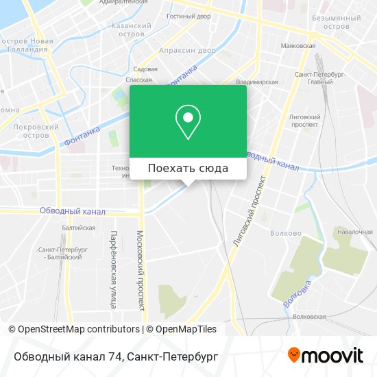 Карта Обводный канал 74