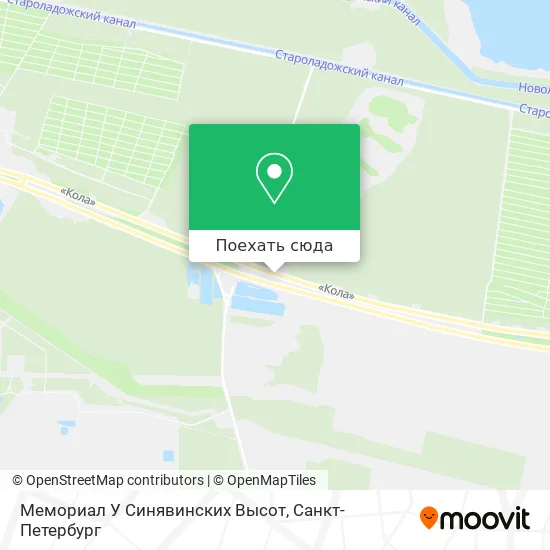 Карта Мемориал У Синявинских Высот