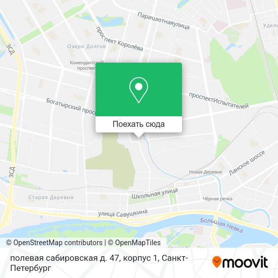 Карта полевая сабировская д.  47, корпус 1