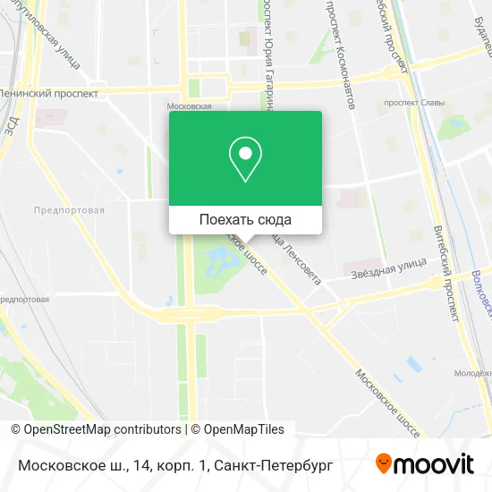 Карта Московское ш., 14, корп. 1