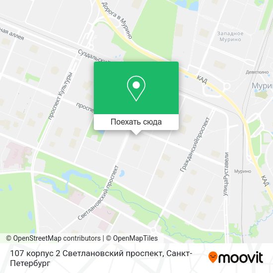 Карта 107 корпус 2 Светлановский проспект