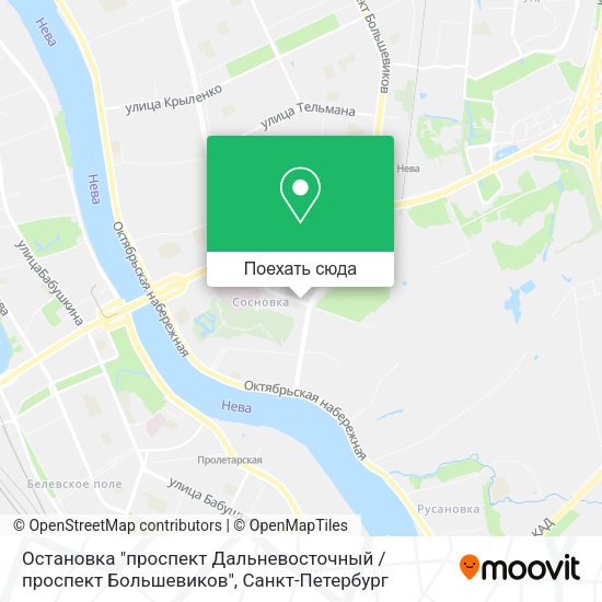 Карта Остановка "проспект Дальневосточный / проспект Большевиков"
