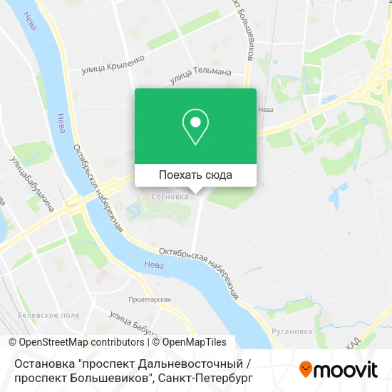 Карта Остановка "проспект Дальневосточный / проспект Большевиков"
