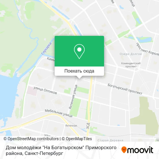 Карта Дом молодёжи "На Богатырском" Приморского района