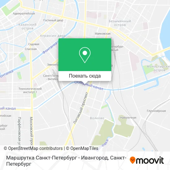 Карта Маршрутка Санкт-Петербург - Ивангород