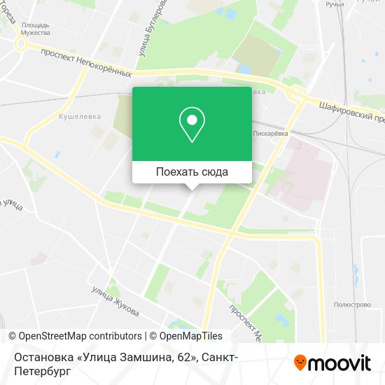 Карта Остановка «Улица Замшина, 62»