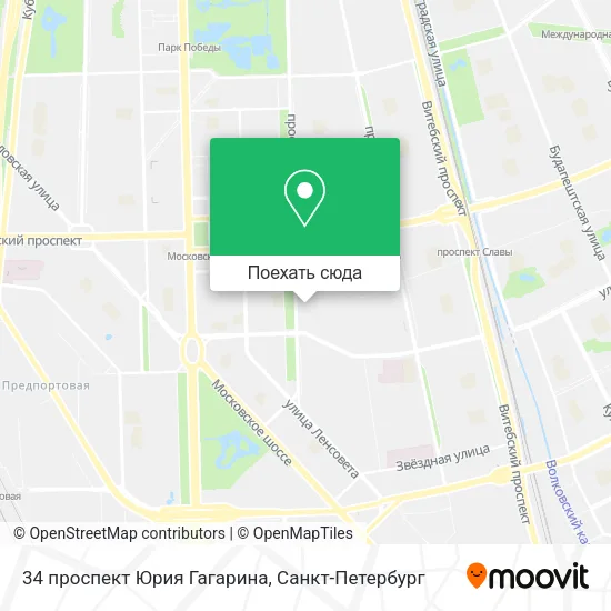 Карта 34 проспект Юрия Гагарина
