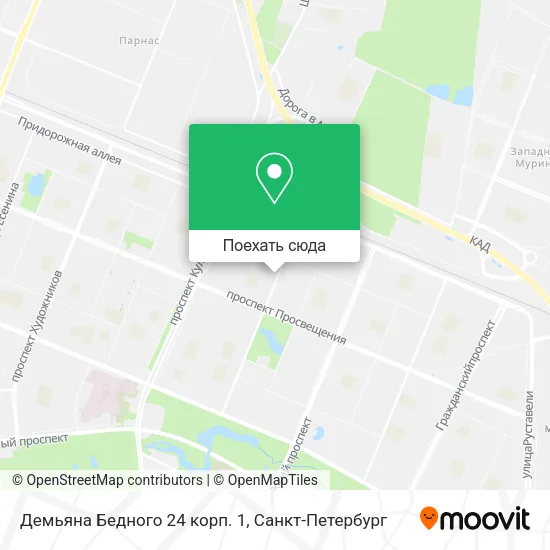 Карта Демьяна Бедного 24 корп. 1