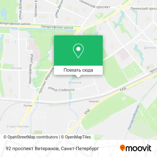 Карта 92 проспект Ветеранов