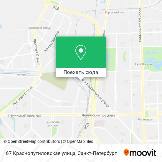 Карта 67 Краснопутиловская улица