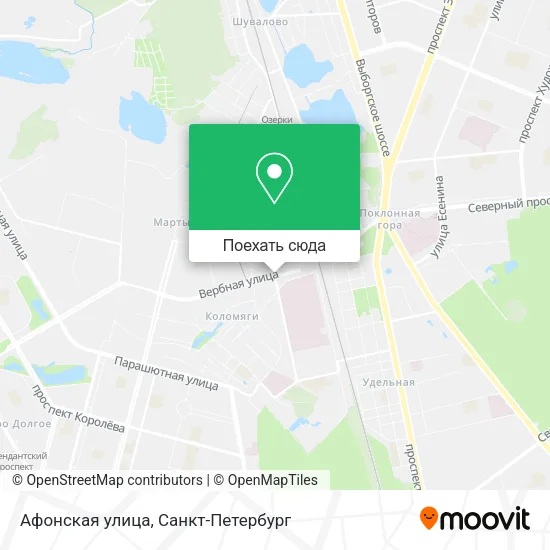 Карта Афонская улица