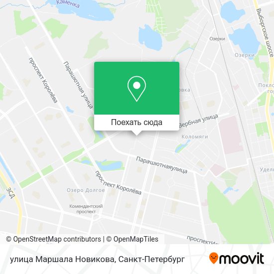 Карта улица Маршала Новикова