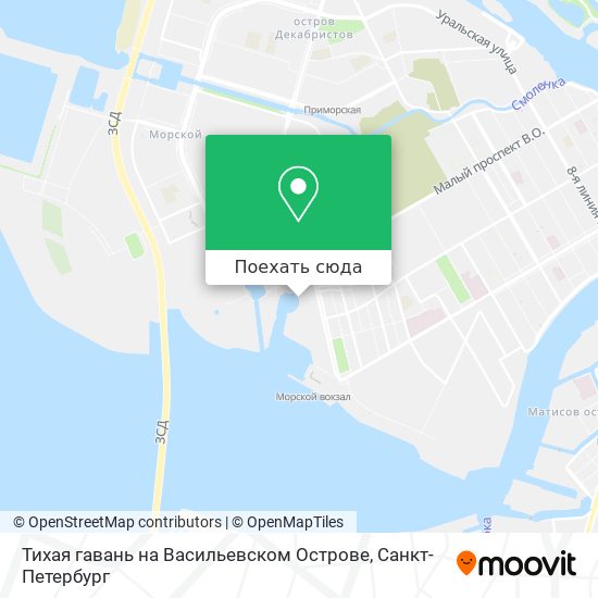Карта Тихая гавань на Васильевском Острове